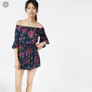 floral off the shoulder romper